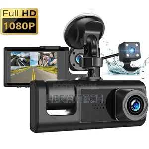 3 in 1 Dash Cam With Front Rear Cameras and Motion Recording