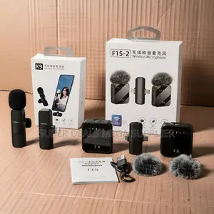 ,F15-2 Wireless Microphone 2TX Noise Reduction for Phone Video