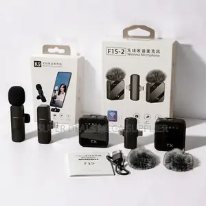 ,F15-2 Wireless Microphone Kit 2TX Receiver for Live Streaming