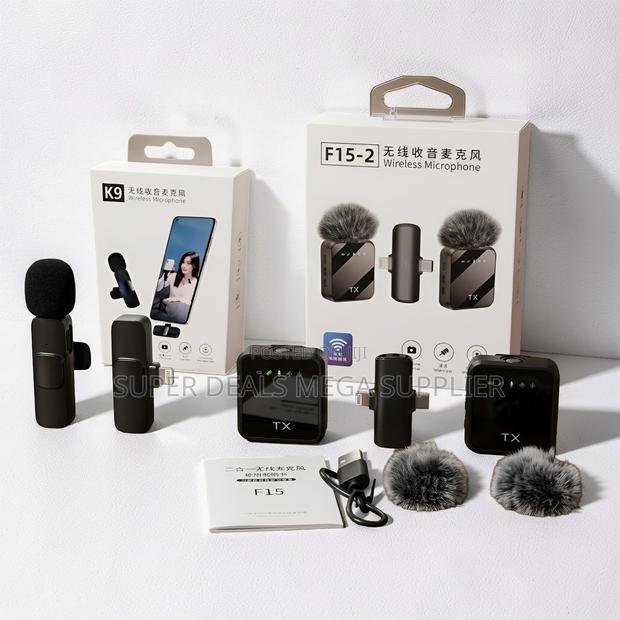 ,F15-2 Wireless Microphone Kit 2TX Receiver for Live Streaming