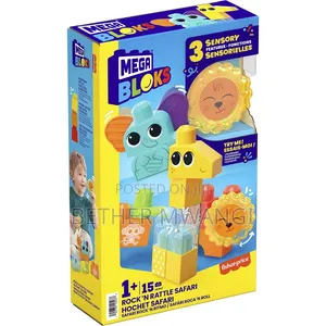 Mega Bloks Rock N Rattle Safari Sensory Building Toys