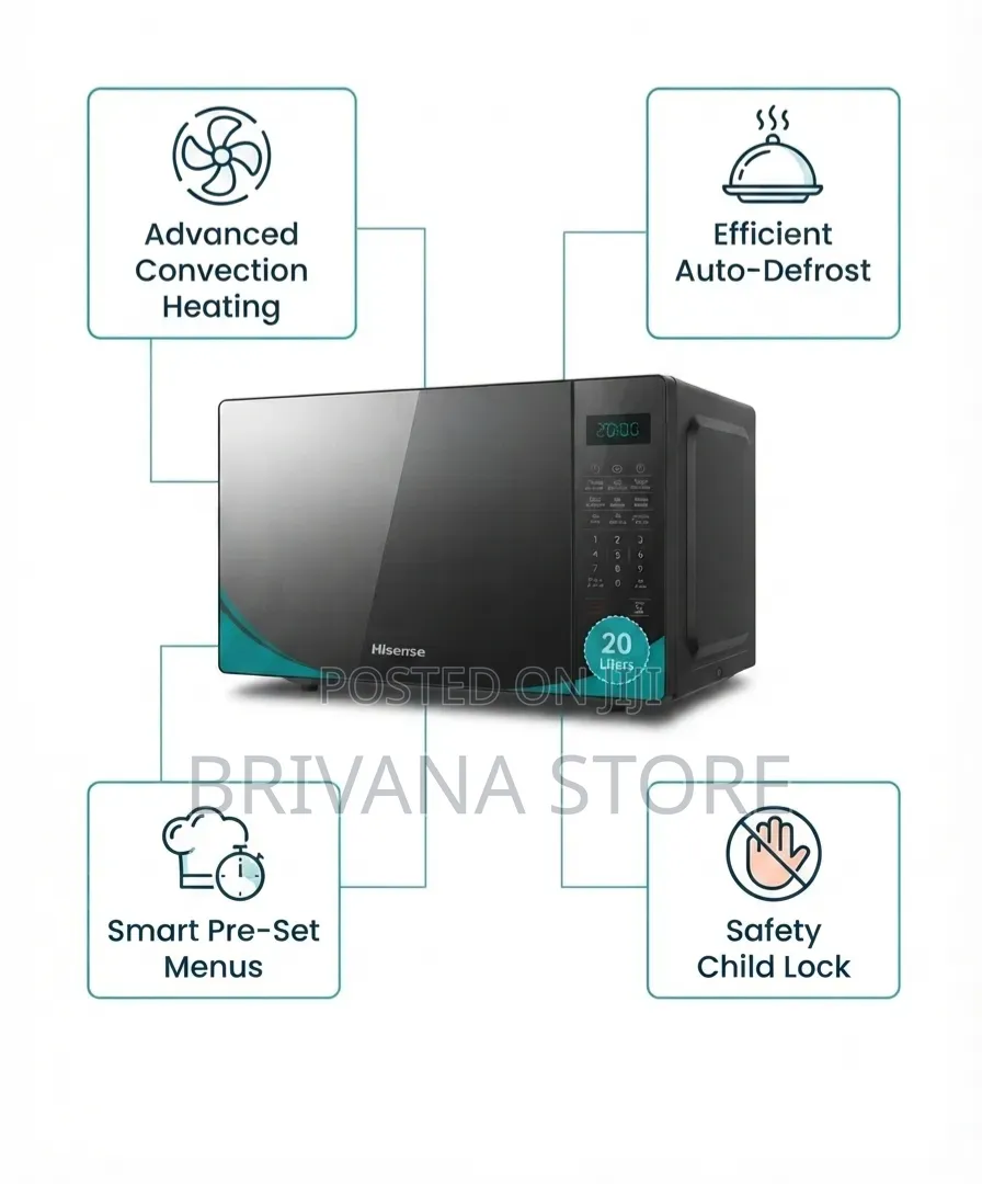 Hisense 20L Digital Microwave Oven – Digital Display, Timer Defrost