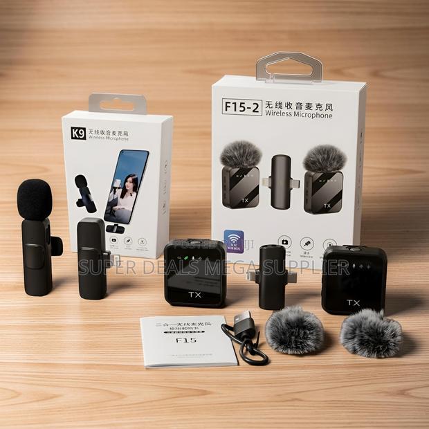 ,F15-2 Wireless Microphone 2TX Receiver for Android Video Set