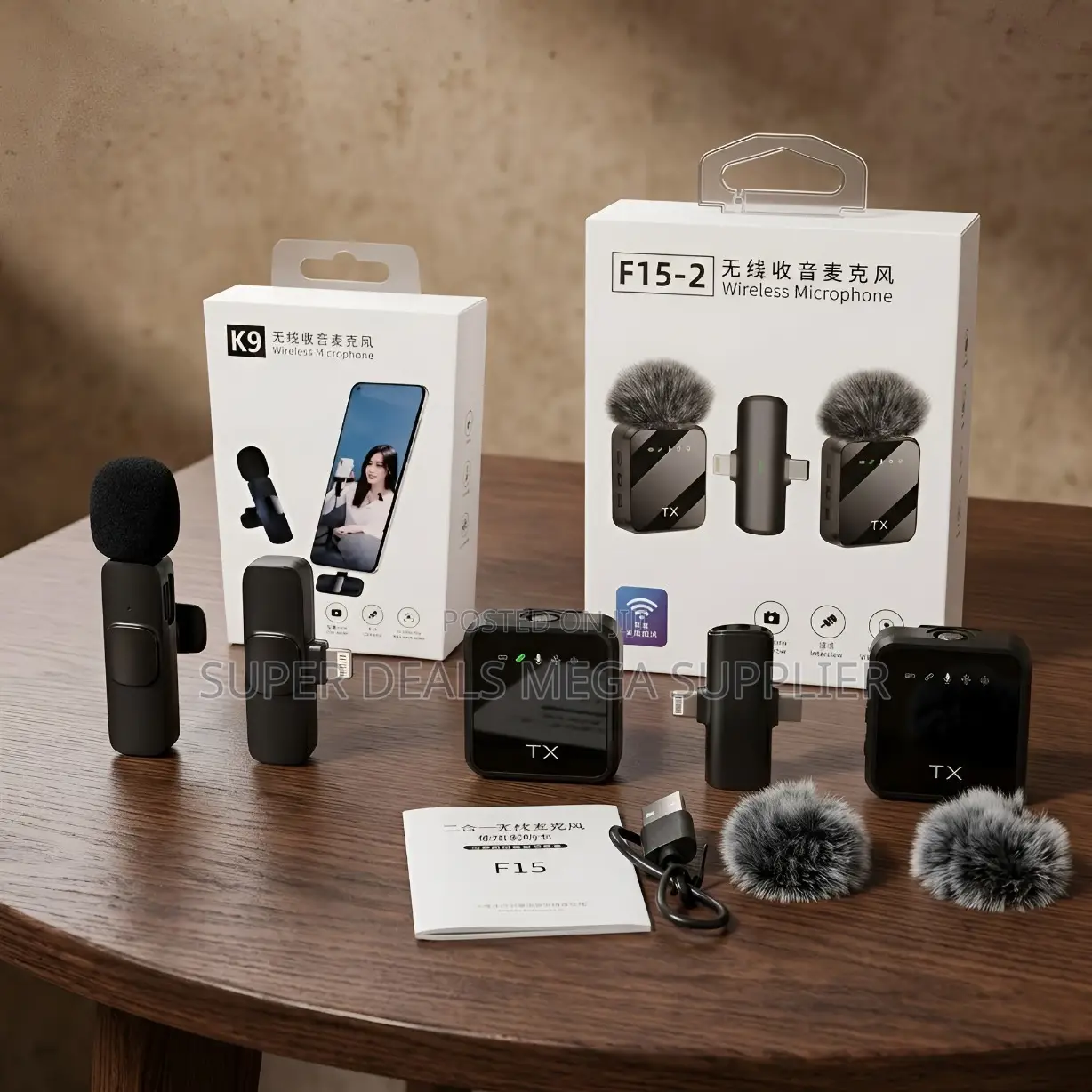 ,F15-2 Wireless Mic Kit 2 Transmitters for Mobile Video Set