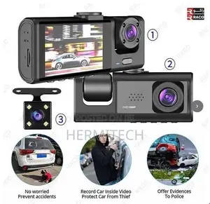 3 in 1 Dash Camera With Front Rear Video and G Sensor Protection