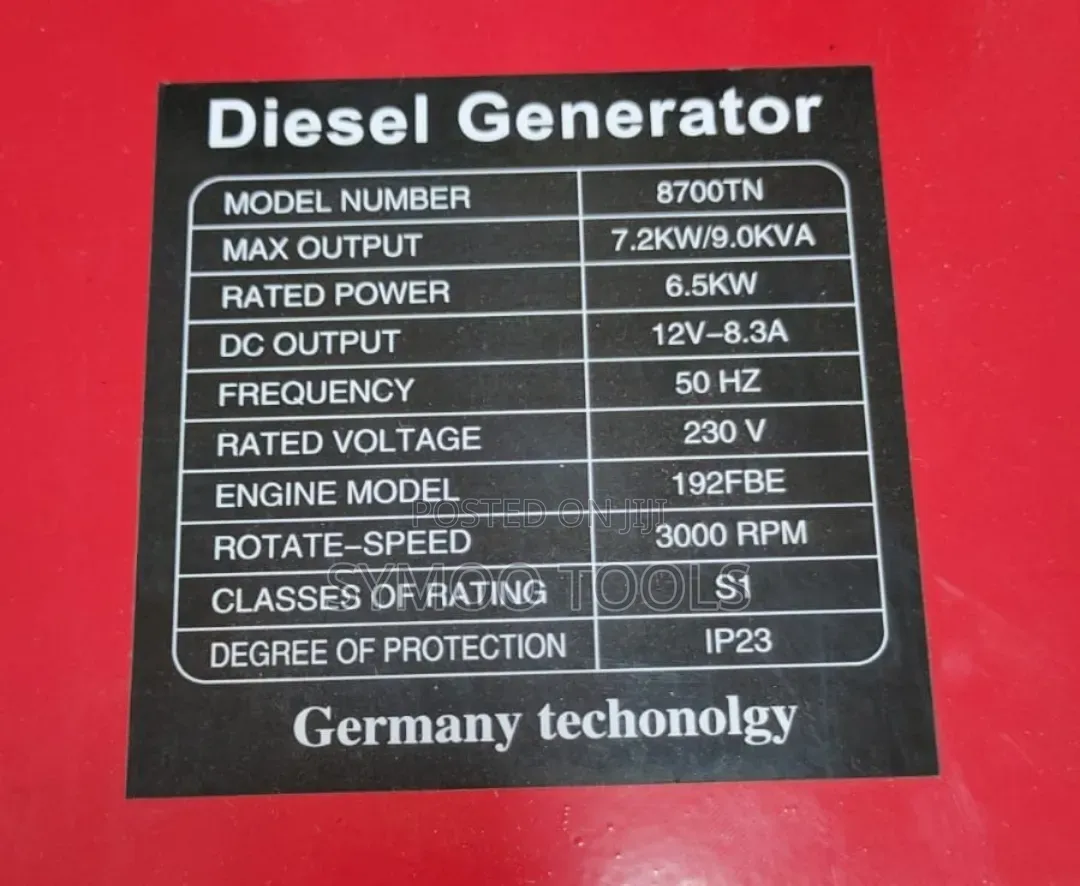 Affordable Diesel Generator 8700TN
