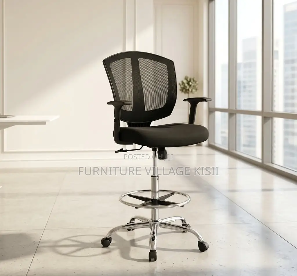 Office Chair; Mid-Back Mesh Counter Chair