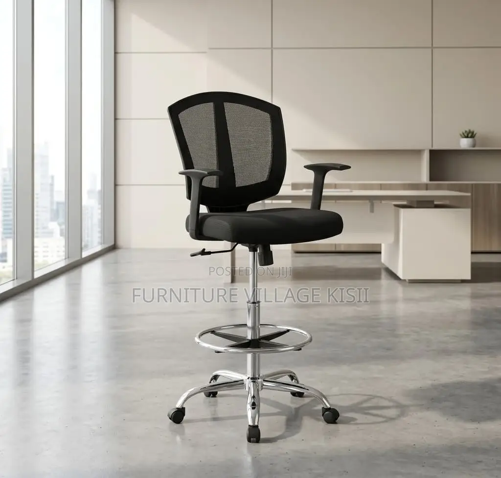 Office Chair; Mid-Back Mesh Counter Chair