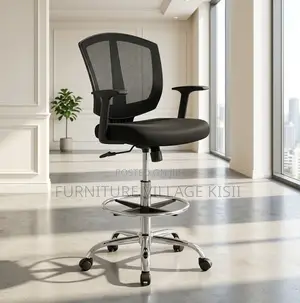 Office Chair; Mid-Back Mesh Counter Chair