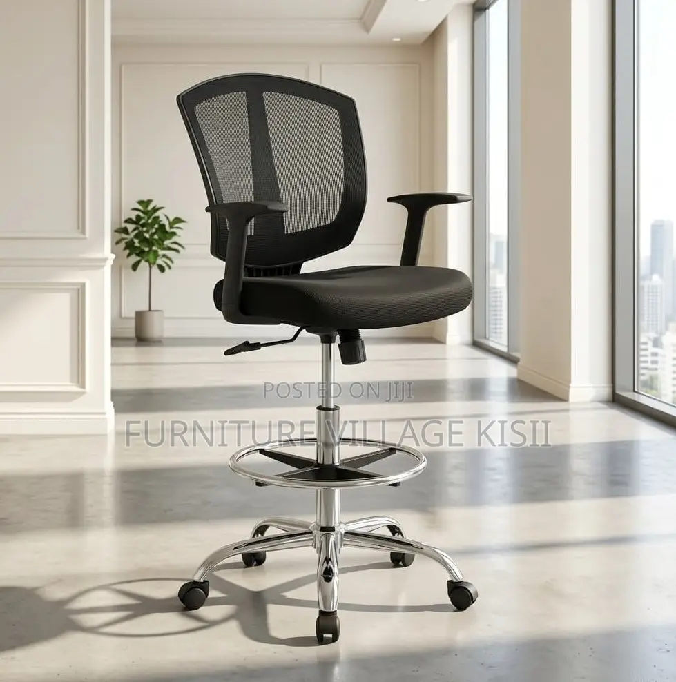 Office Chair; Mid-Back Mesh Counter Chair