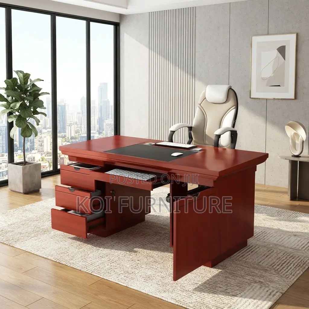 Office Desk; 1400MM Home Office Executive Mahogany Table