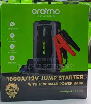 Oraimo Power Spark 1500A 12V Car Jump Starter With 10000 mAh