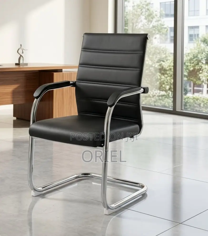 Office Waiting Chair : Faux Leather Visitor Seat
