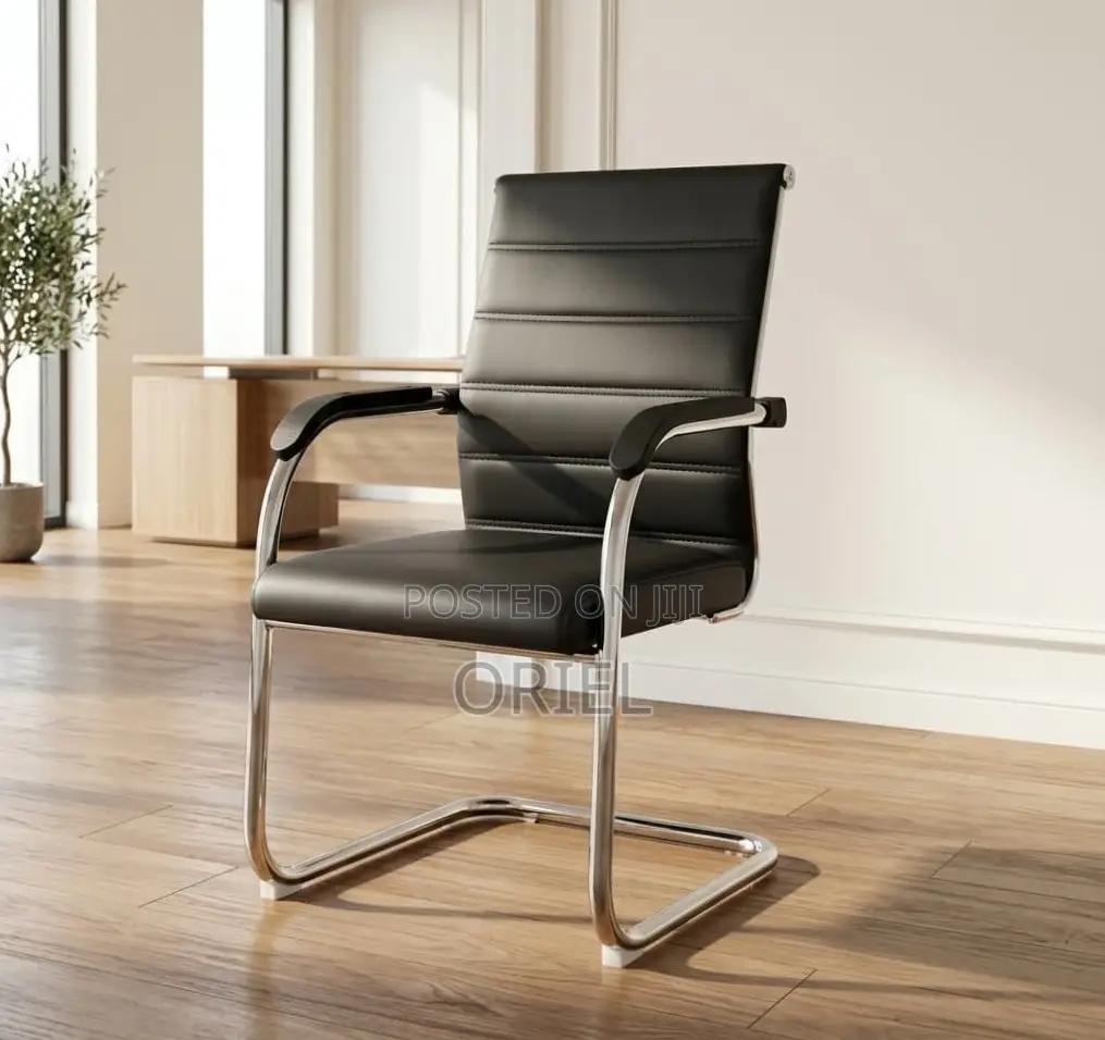 Office Waiting Chair : Faux Leather Visitor Seat