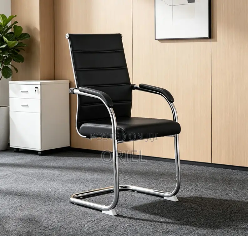 Office Waiting Chair : Faux Leather Visitor Seat