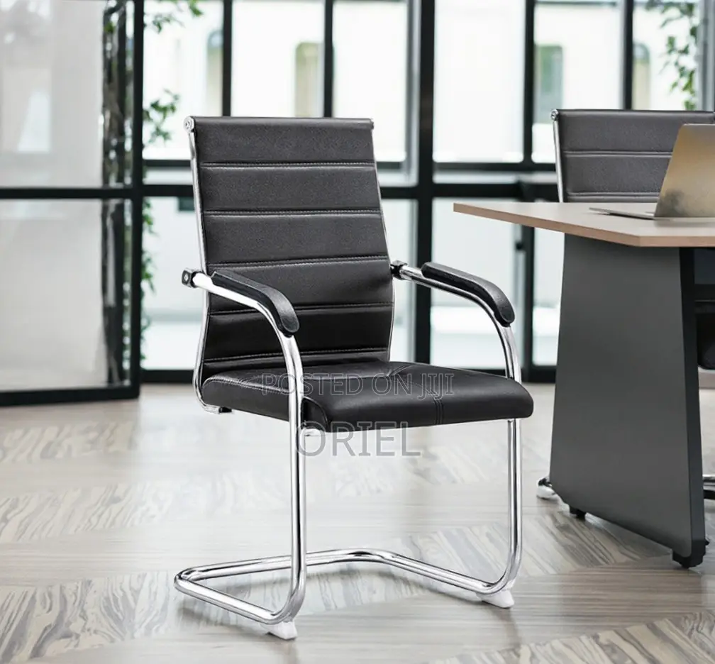 Office Waiting Chair : Faux Leather Visitor Seat