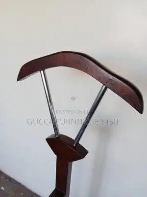 Coat Hanger; Executive Wooden Suit Valet Stand
