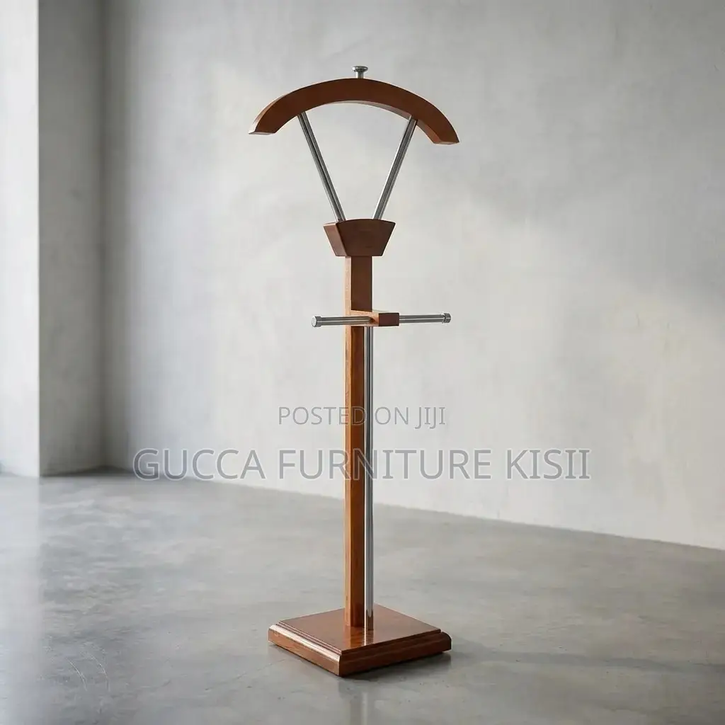 Coat Hanger; Executive Wooden Suit Valet Stand