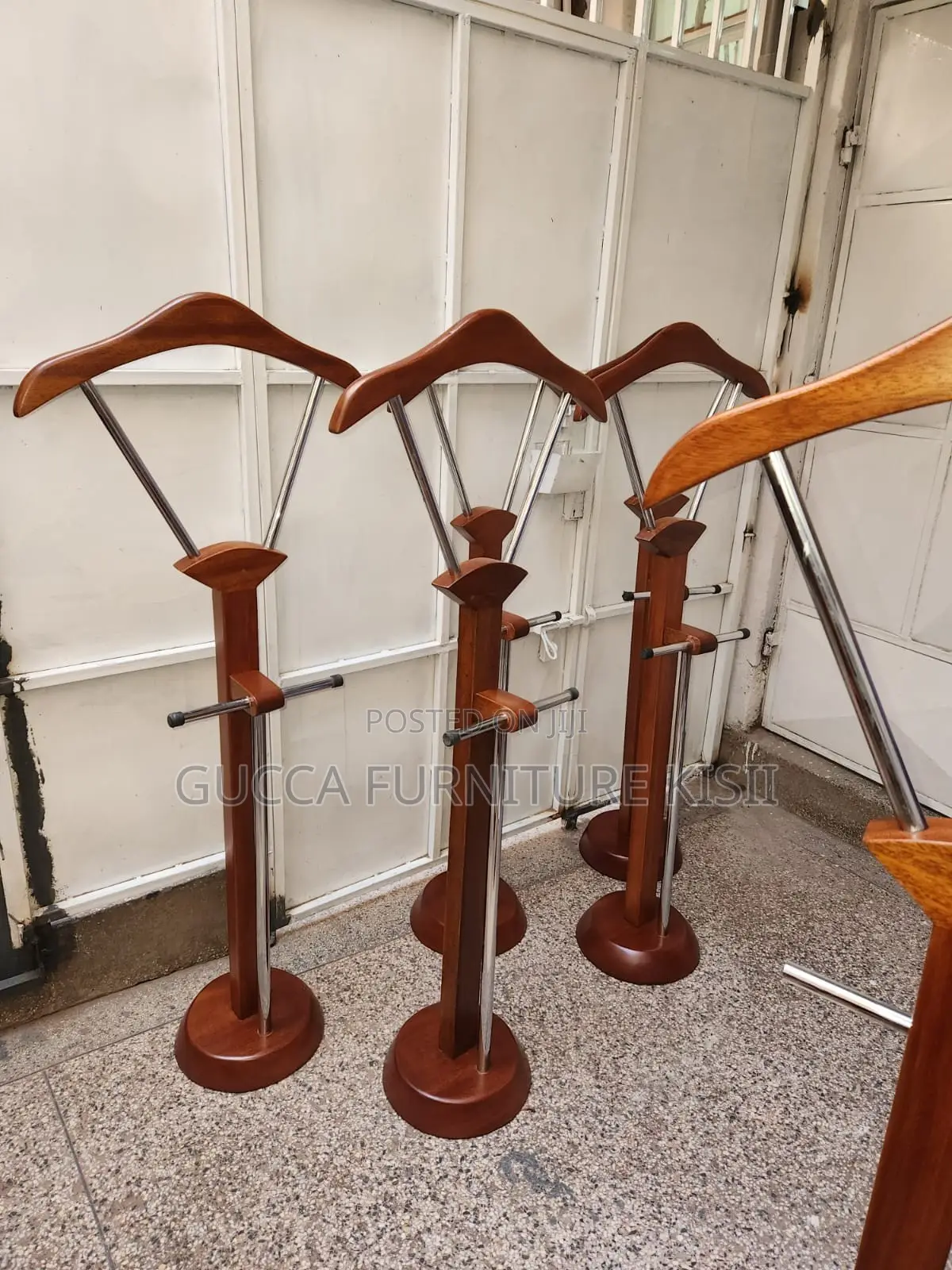 Coat Hanger; Executive Wooden Suit Valet Stand