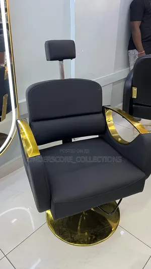 Executive Black and Gold Salon and Barber Chairs