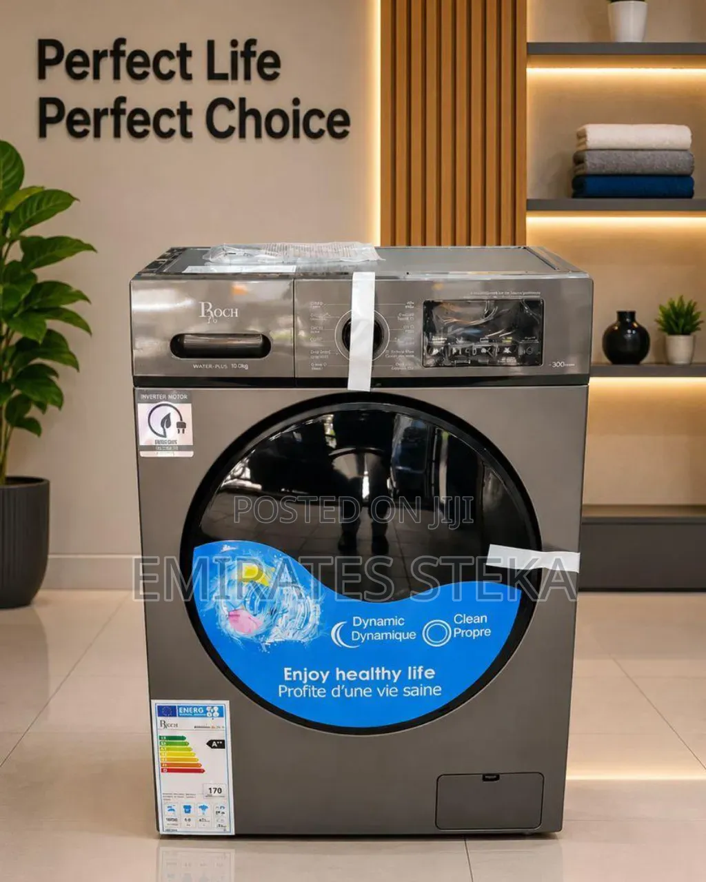 Roch 8kgs Washing Machine Front Load Wash and Spinwashing Machine
