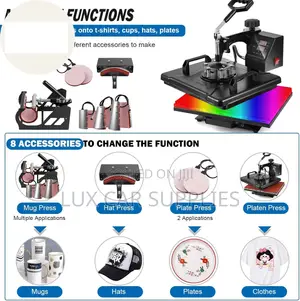 8 in 1 Heat Press Machine Combo Swing Away T Shirt Pressing Machine