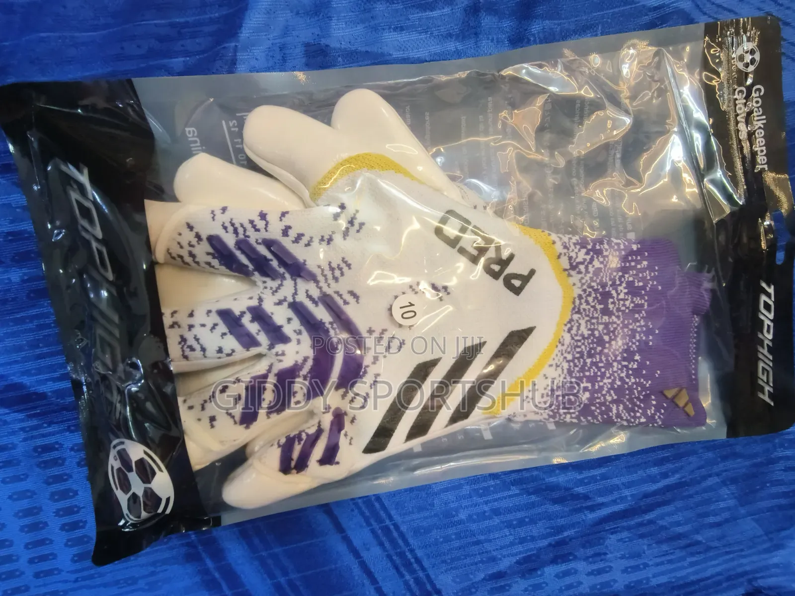 Adidas Predator White/Purple Gloves Size 10
