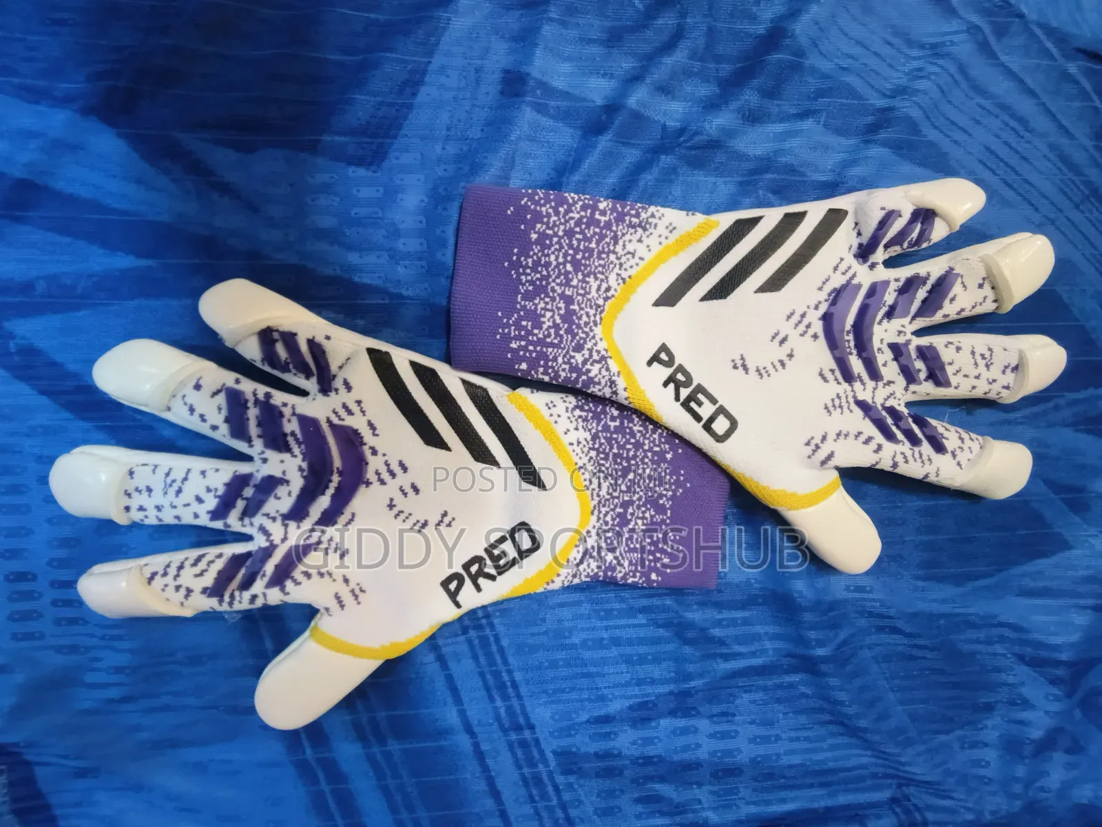 Adidas Predator White/Purple Gloves Size 10
