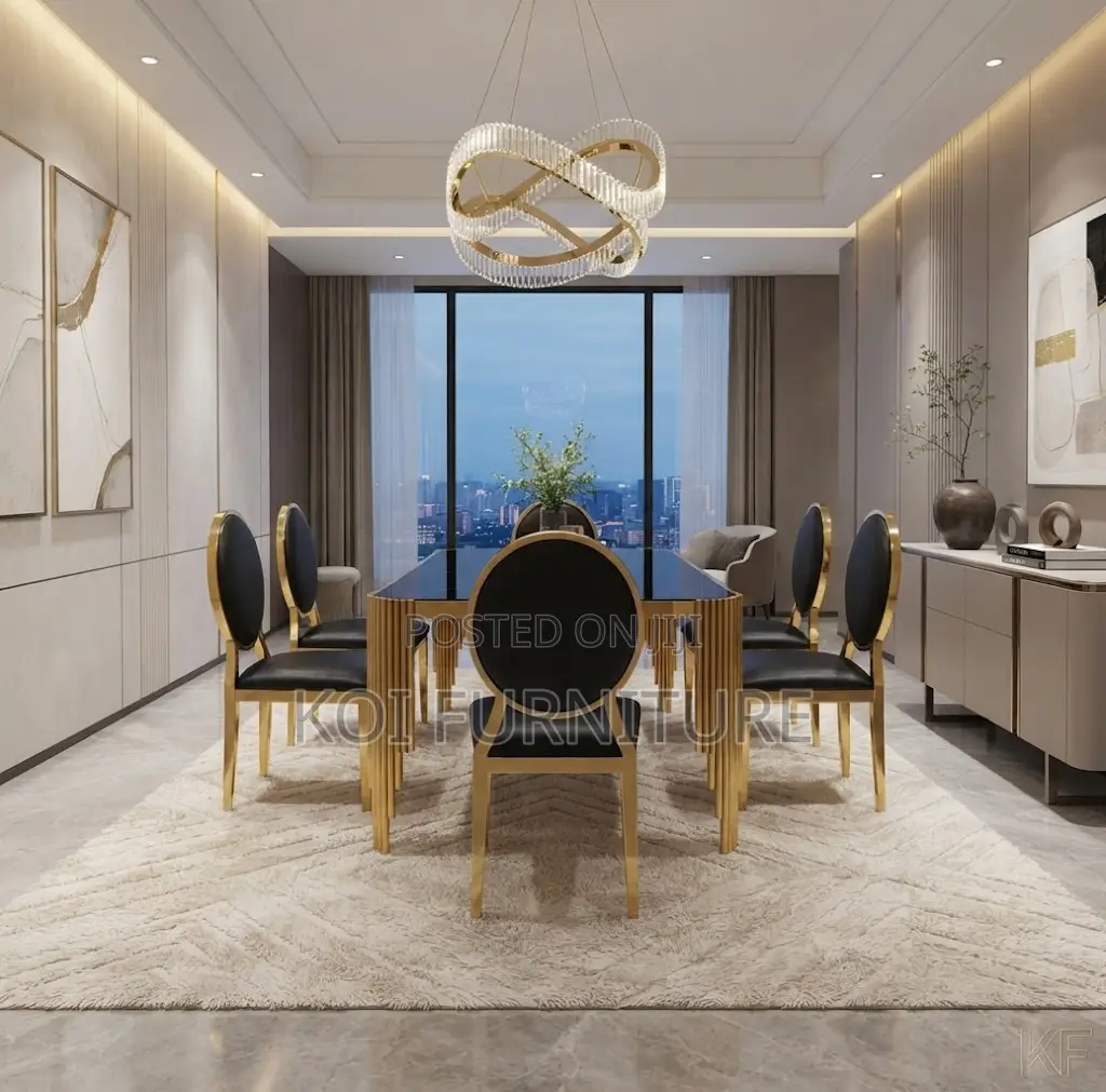 Dining Set; Four Seaters Golden Classic Dining Set