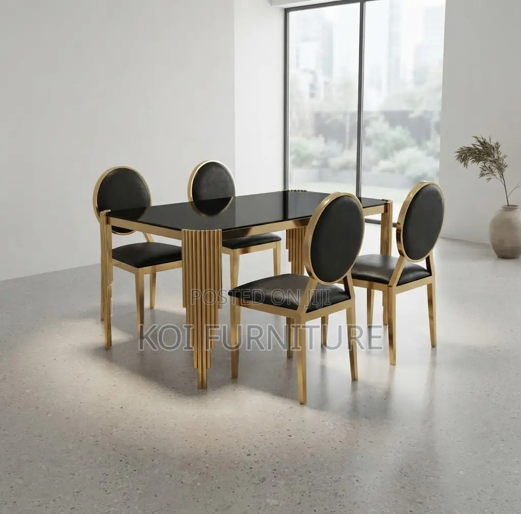 Dining Set; Four Seaters Golden Classic Dining Set