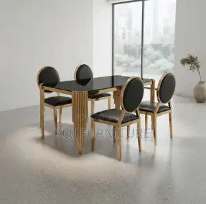 Dining Set; Four Seaters Golden Classic Dining Set