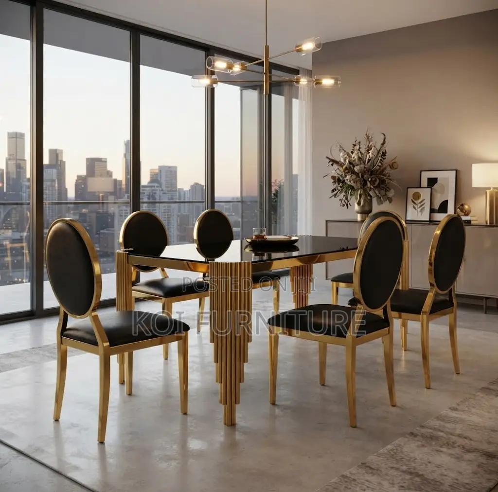 Dining Set; Four Seaters Golden Classic Dining Set