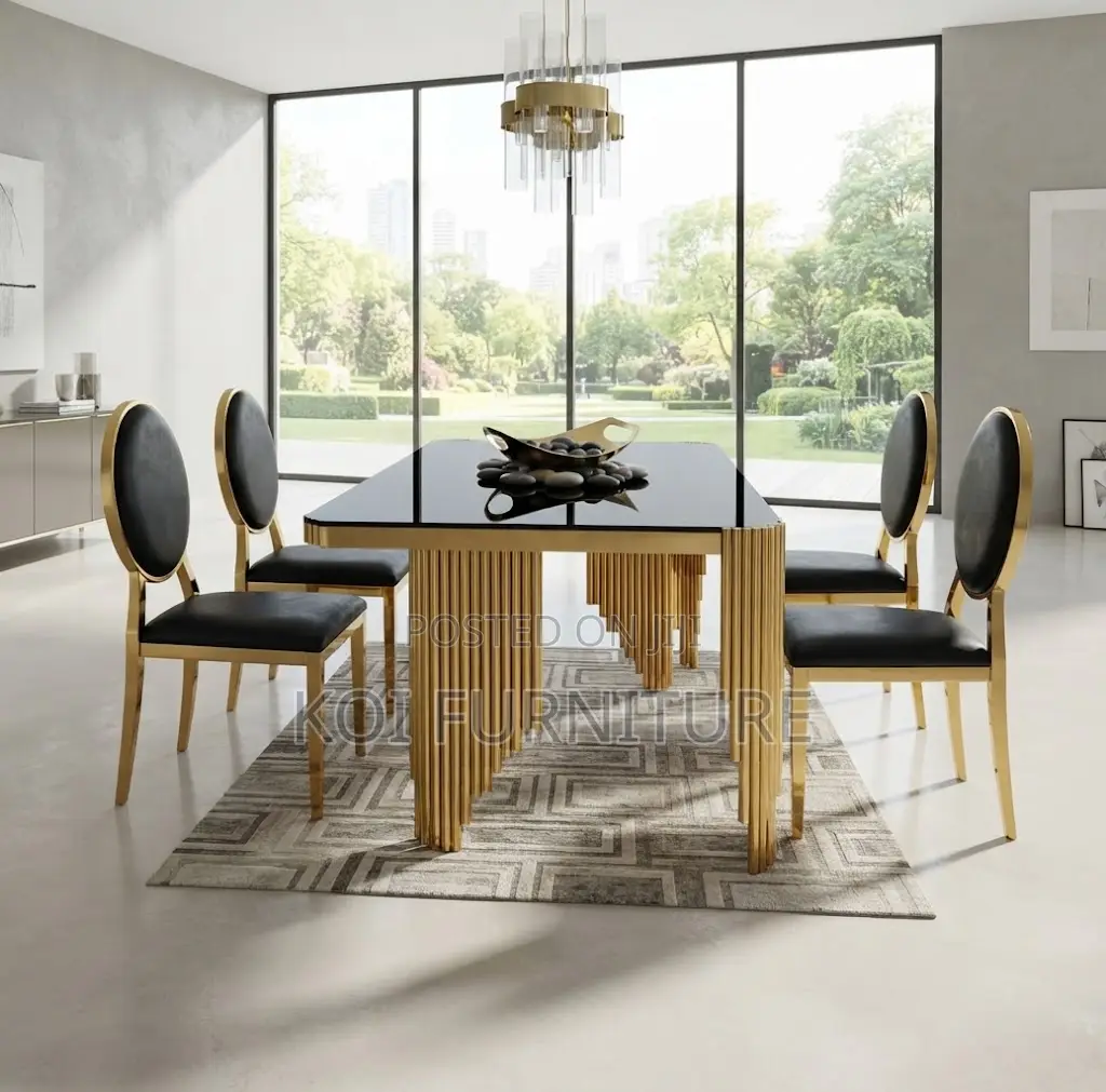 Dining Set; Four Seaters Golden Classic Dining Set