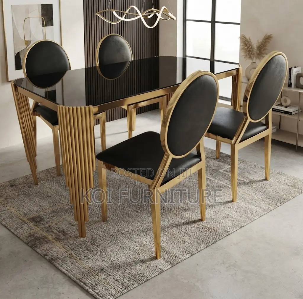 Dining Set; Four Seaters Golden Classic Dining Set