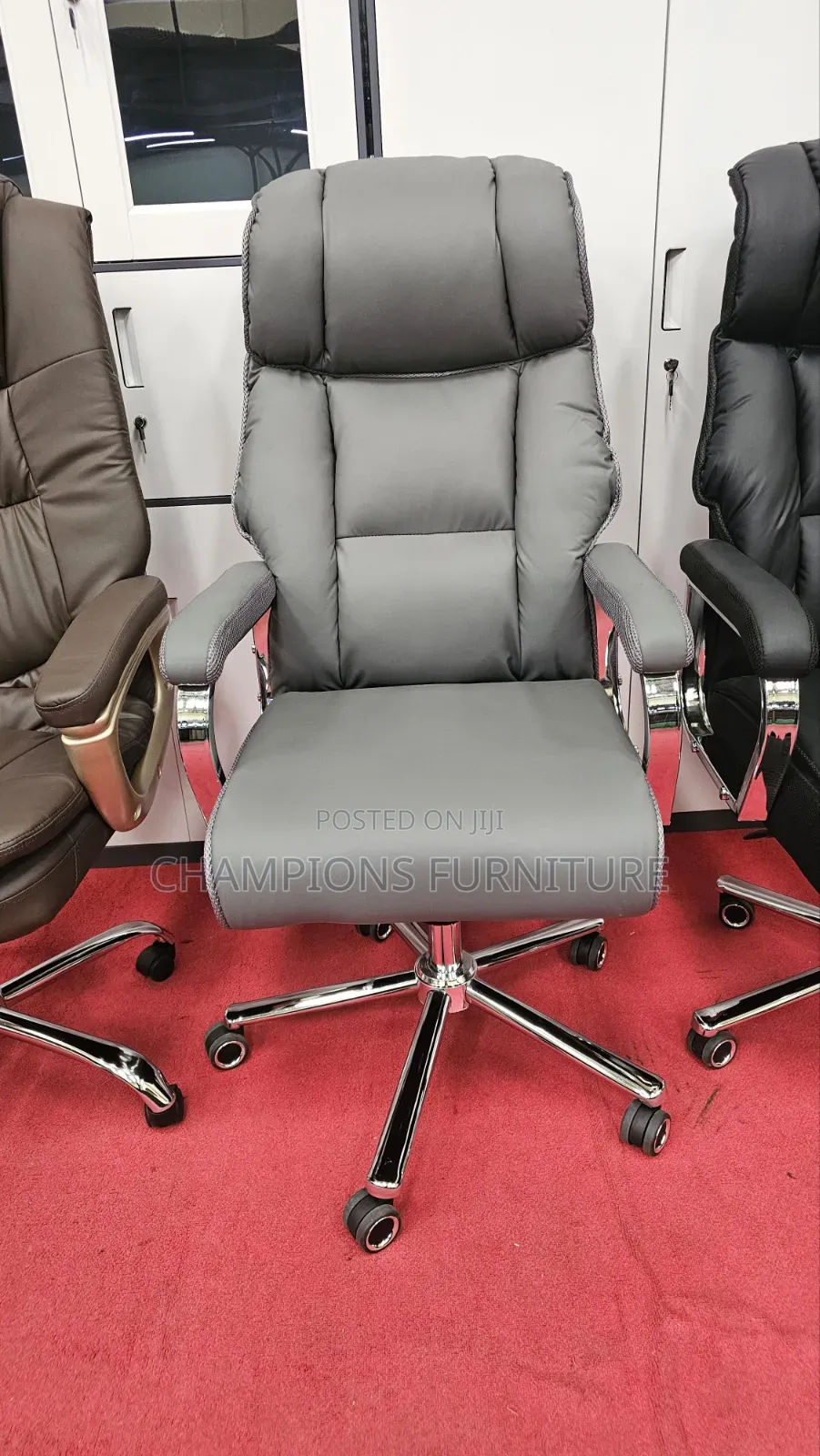 Plush Grey Titan Executive Office Chair