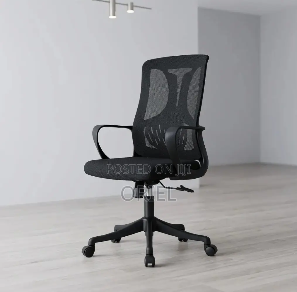 Office Chair : Adjustable Height Mid-Back Staff Chair
