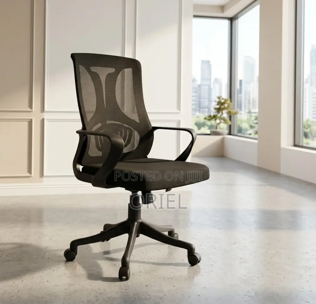Office Chair : Adjustable Height Mid-Back Staff Chair