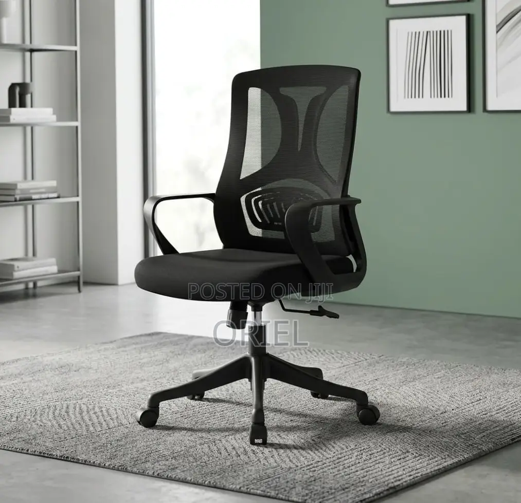 Office Chair : Adjustable Height Mid-Back Staff Chair
