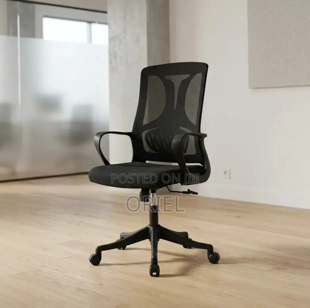 Office Chair : Adjustable Height Mid-Back Staff Chair