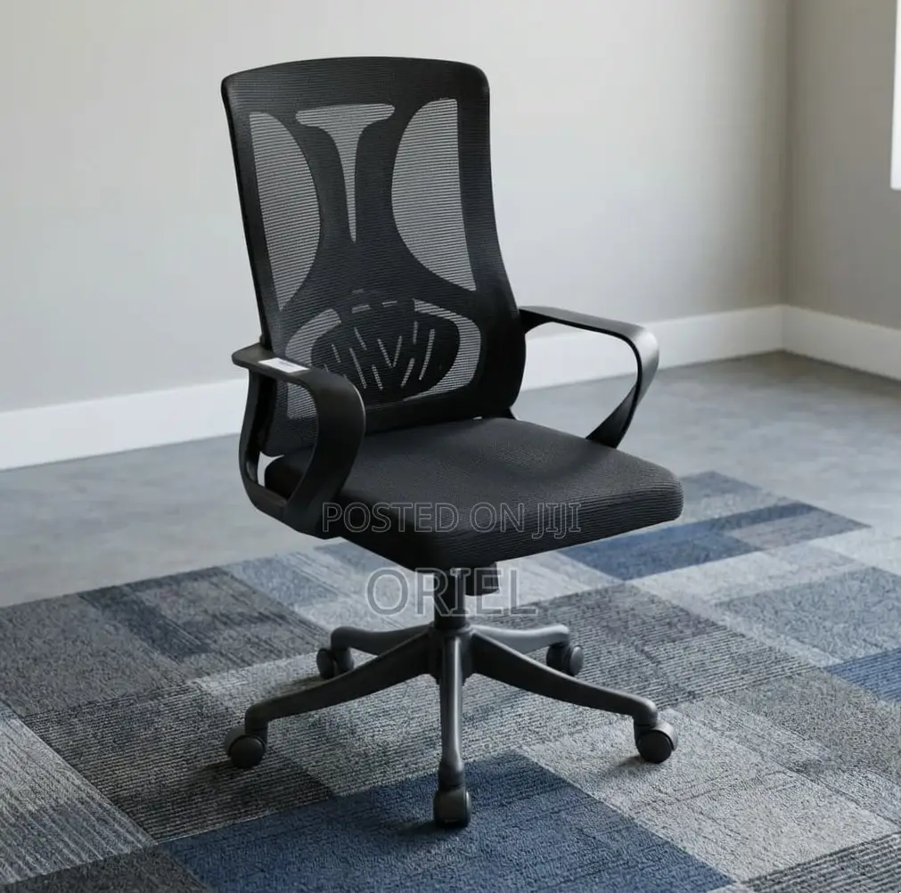 Office Chair : Adjustable Height Mid-Back Staff Chair