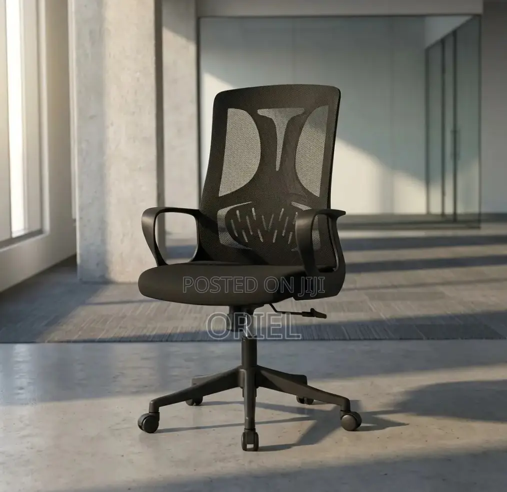 Office Chair : Adjustable Height Mid-Back Staff Chair