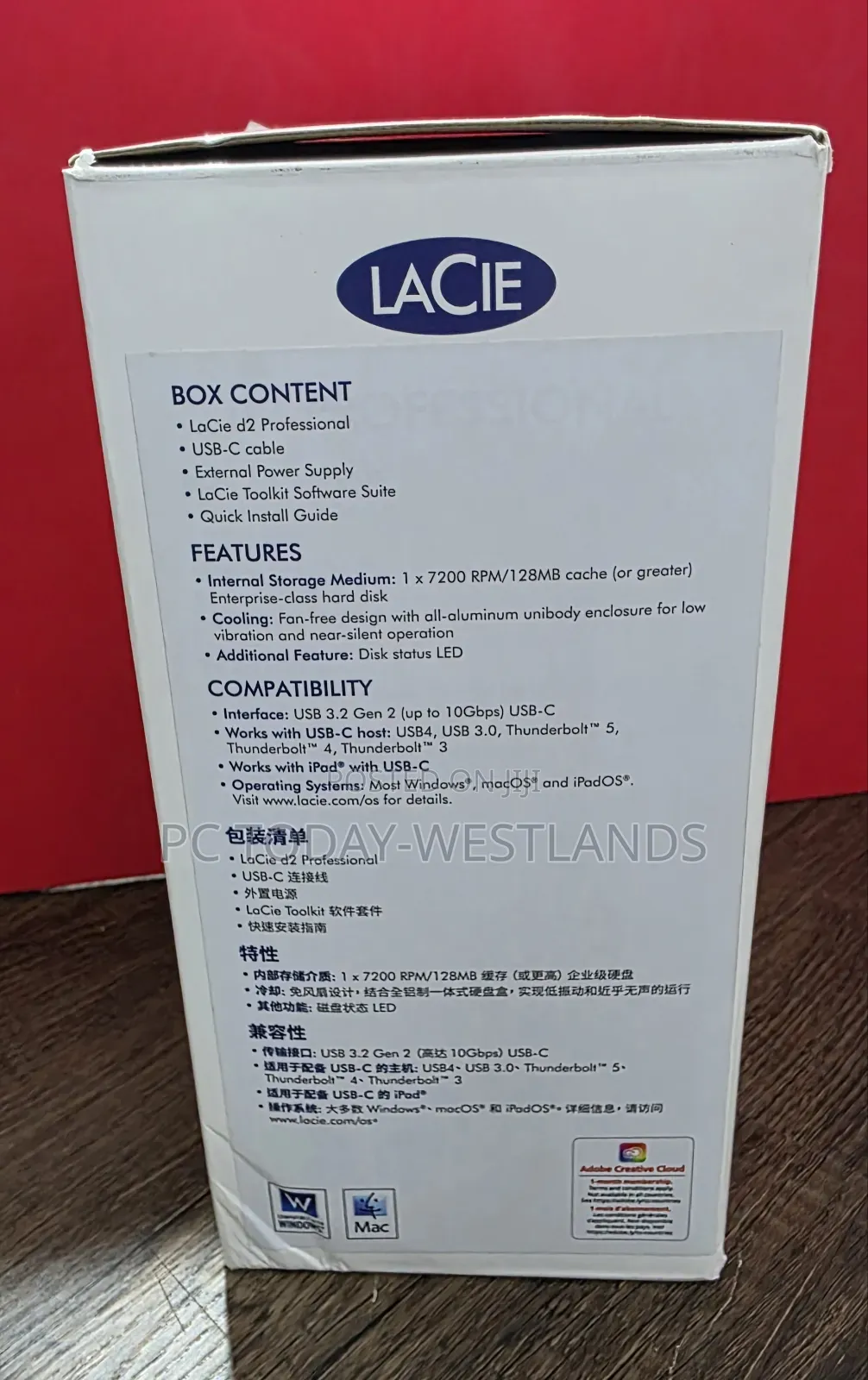 Lacie 8tb D2 Professional USB-C 3.2 Gen 2 External Harddrive