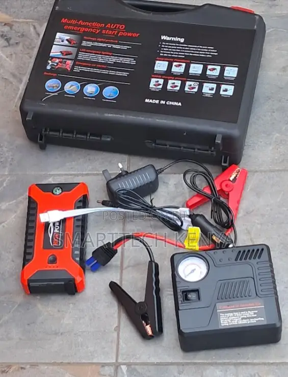 Portable Car Battery Jump Starter With Air Compressor