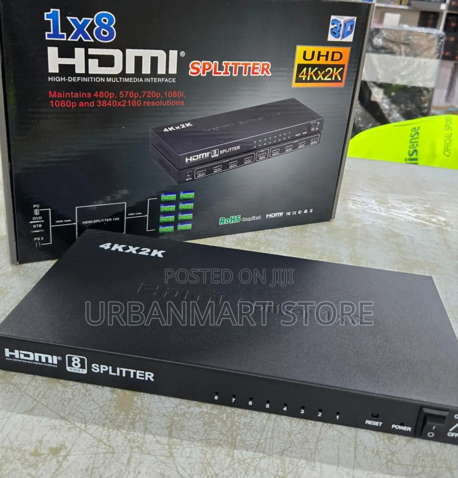8 Way HDMI Splitter 1x8 Full HD Video Distributor