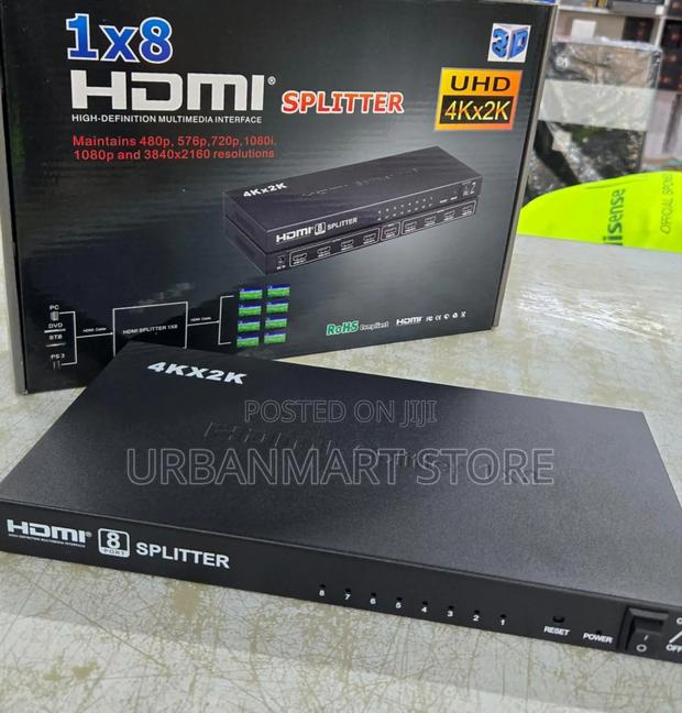 8 Way HDMI Splitter 1x8 Full HD Video Distributor