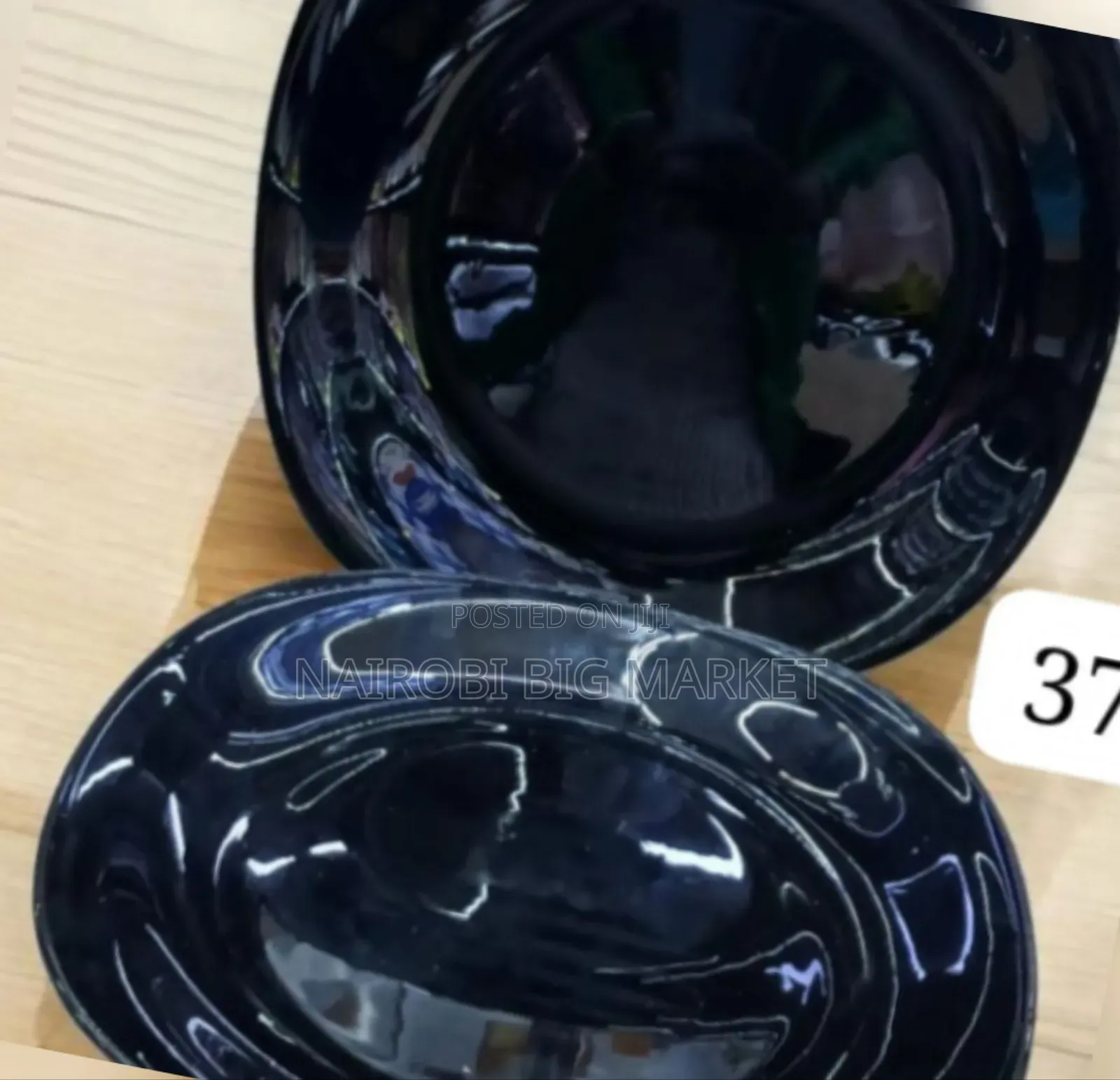11" Square Ceramic Plate Black
