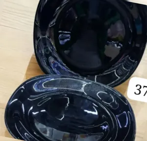 11" Square Ceramic Plate Black