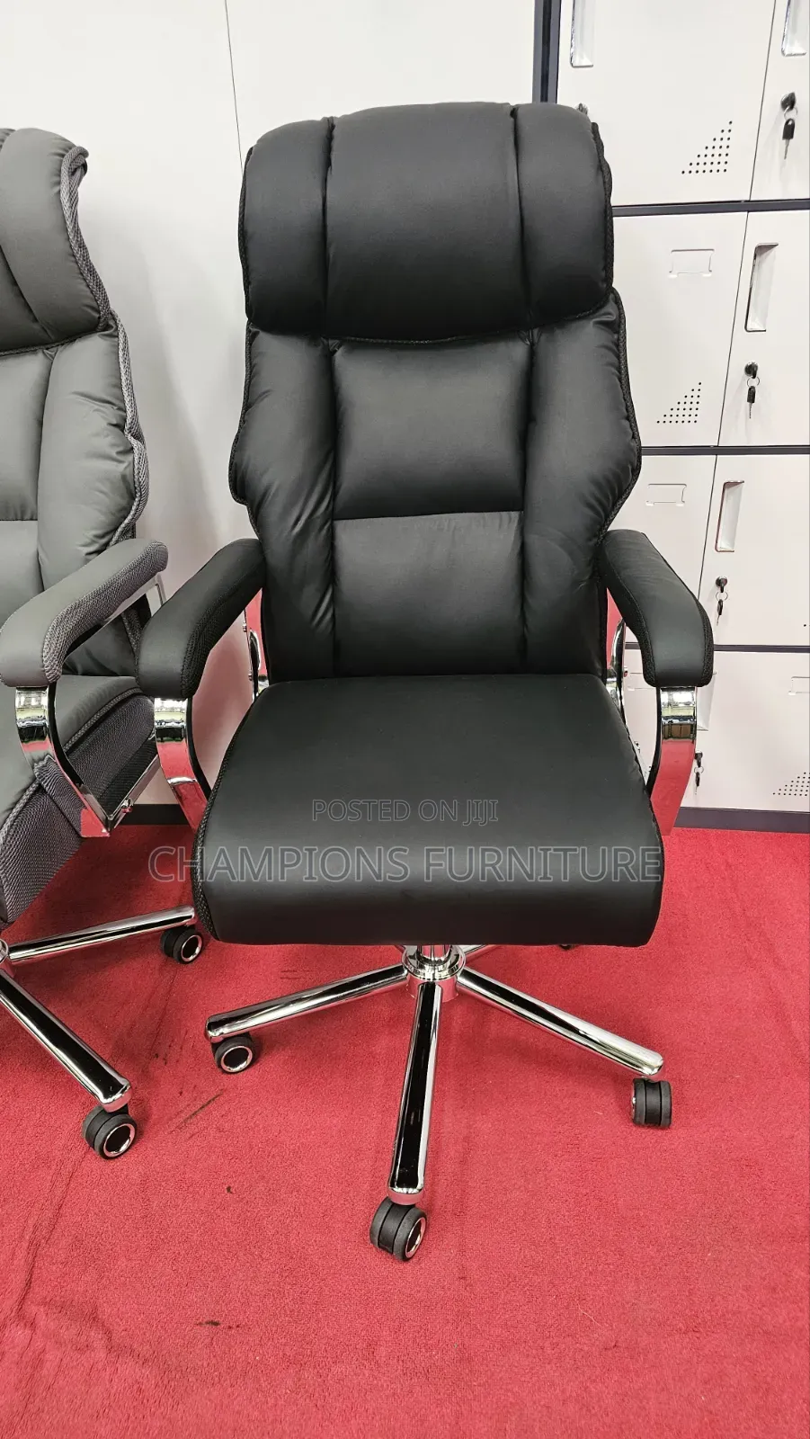 Plush Black Executive Swivel Chair