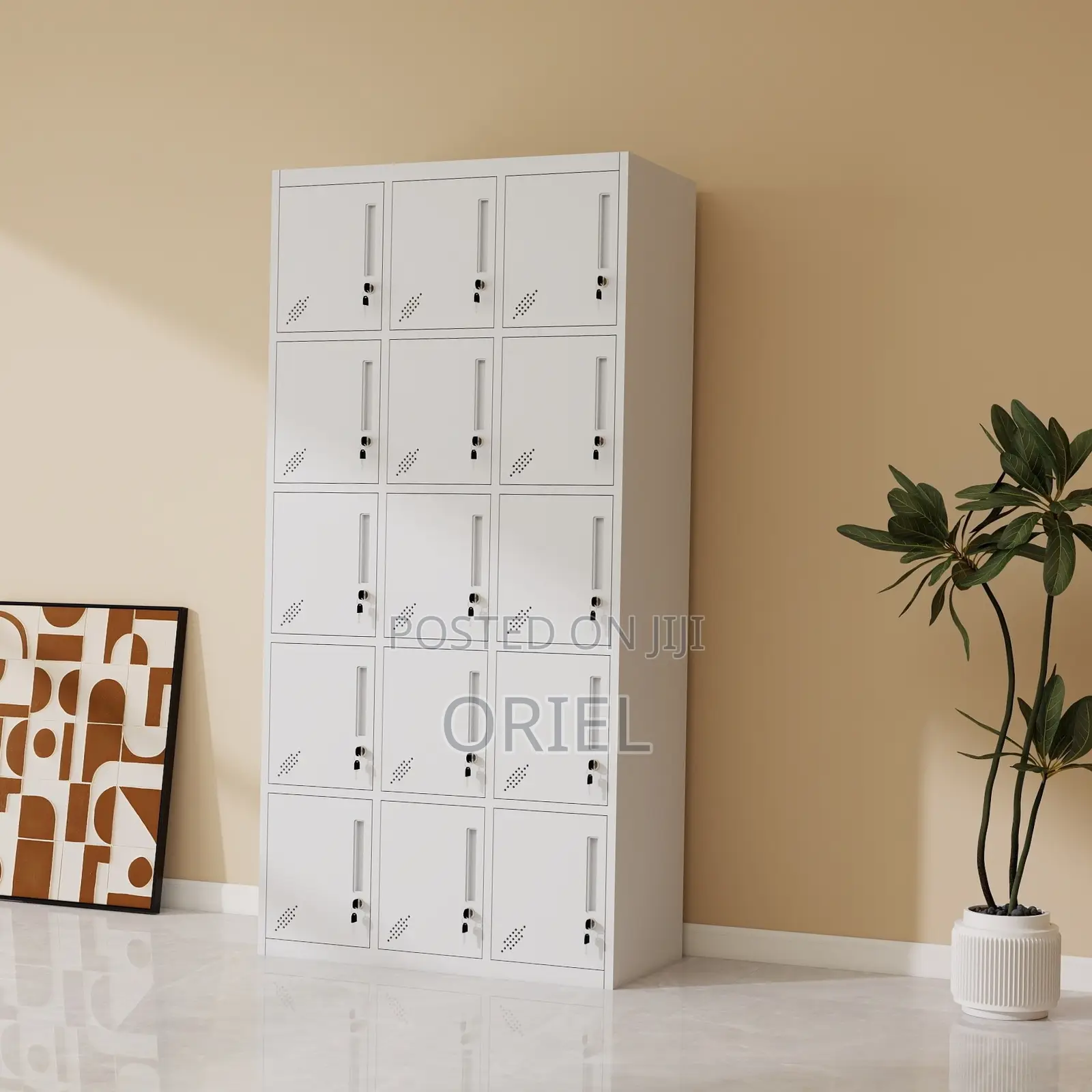 Office Cabinet : 15-Door Steel Locker Cabinet