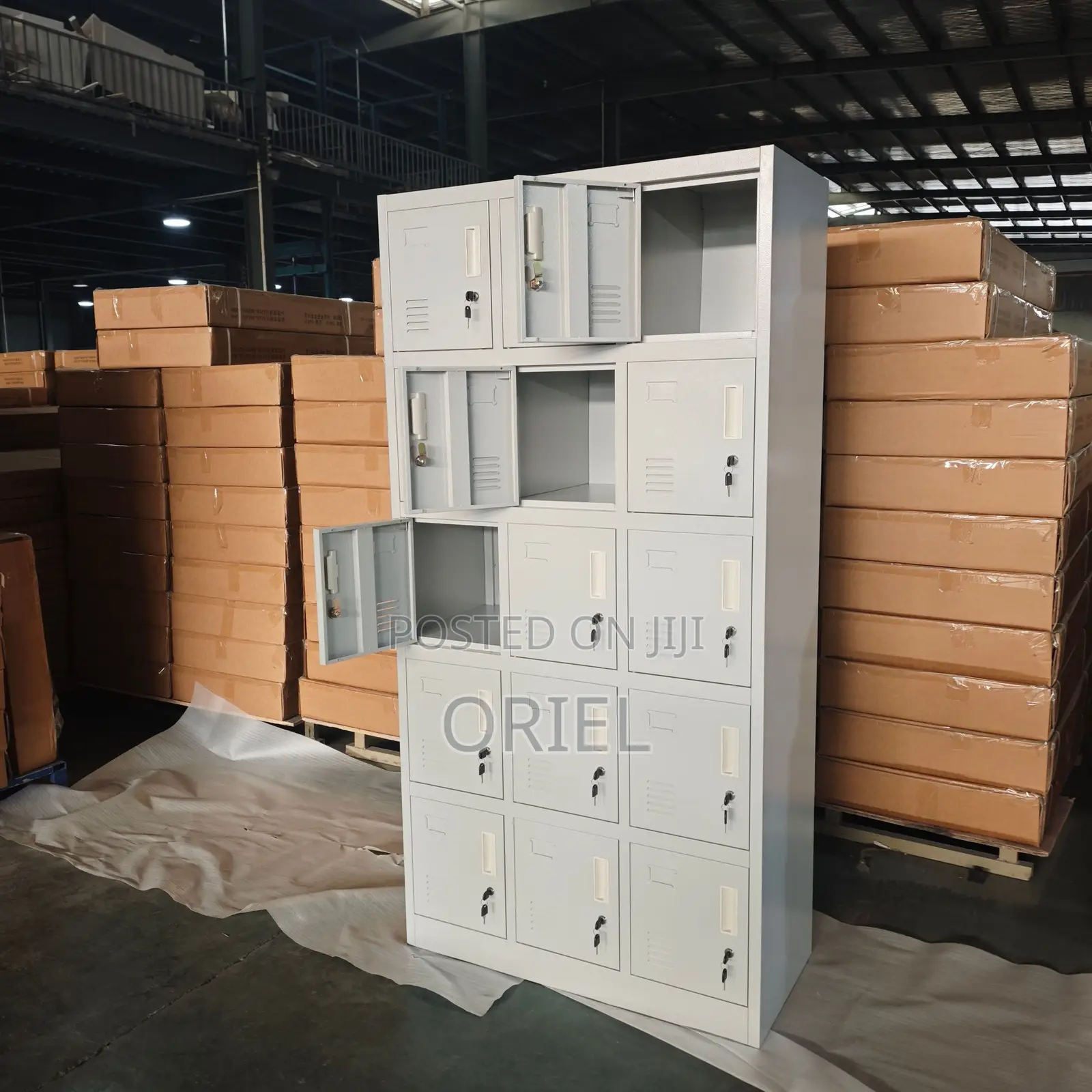 Office Cabinet : 15-Door Steel Locker Cabinet